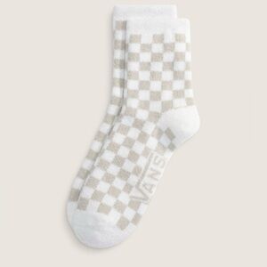 Vans White Fuzzy Checkered Crew Socks M/M